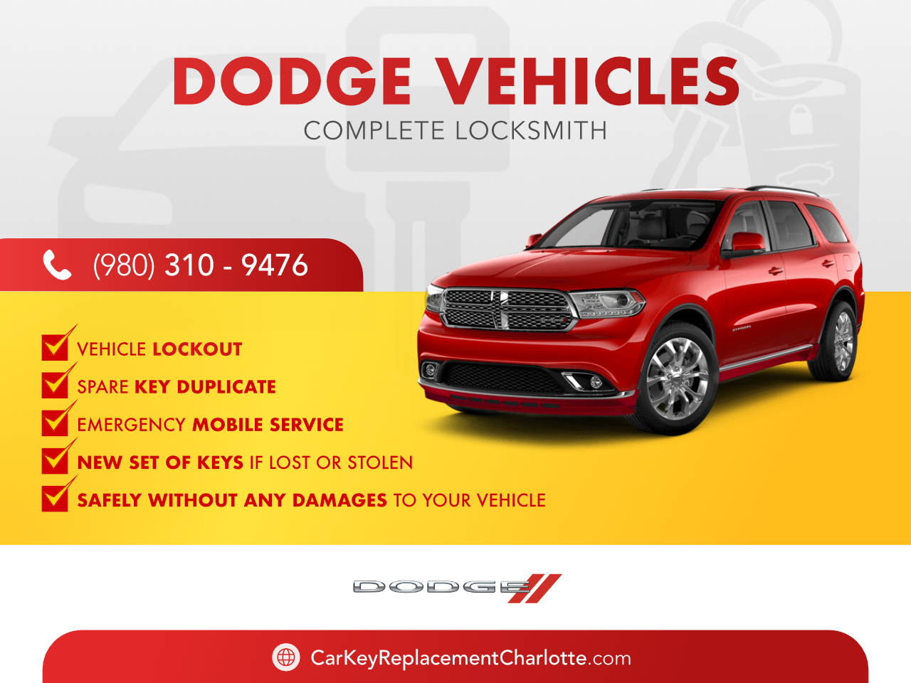 DODGE, auto locksmith, vehicles, car key replacement, charlotte, car locksmith, car keys, vehicle lockout, emergency locksmith service