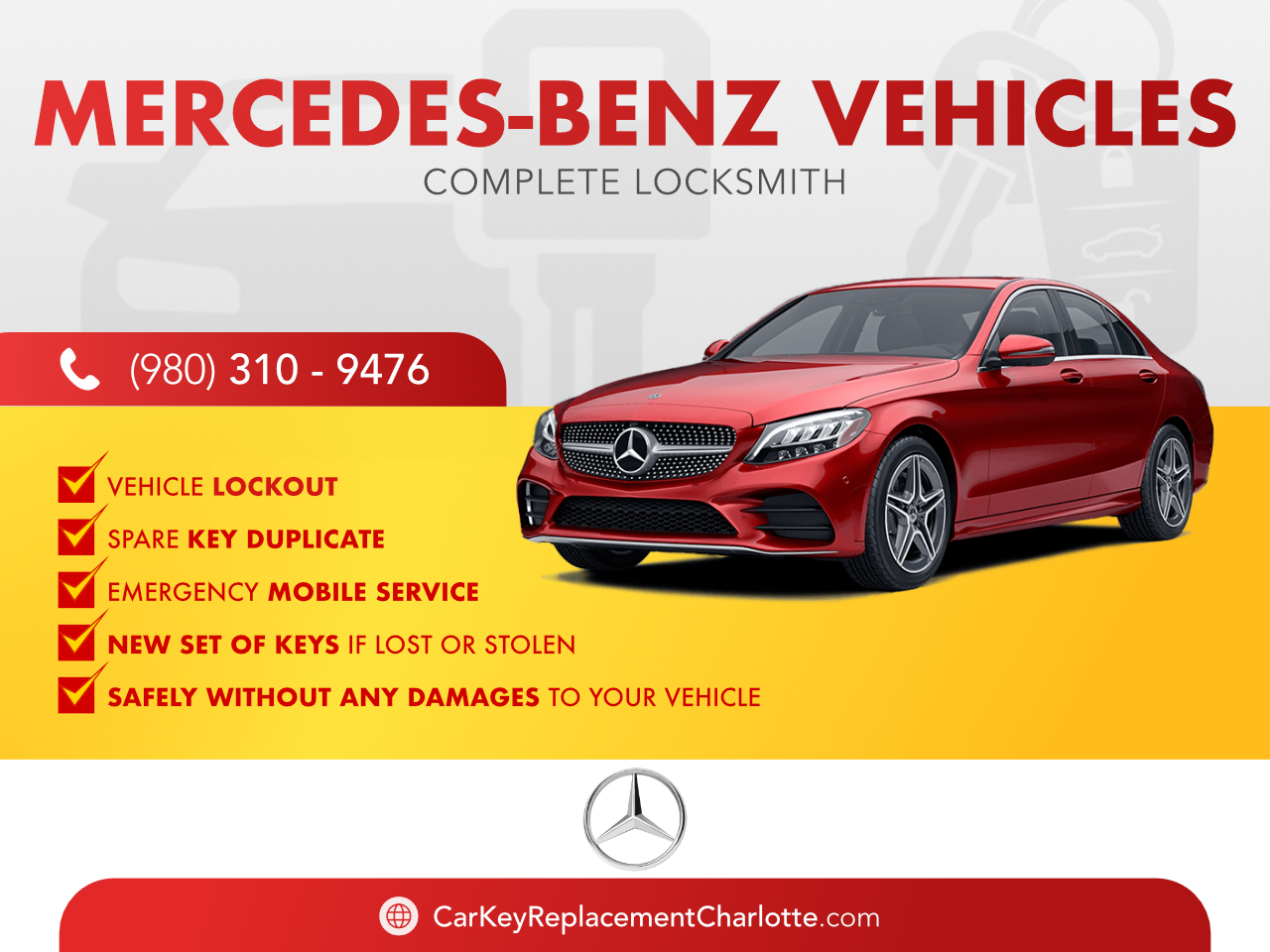 MERCEDES-BENZ, auto locksmith, vehicles, car key replacement, charlotte, car locksmith, car keys, vehicle lockout, emergency locksmith service